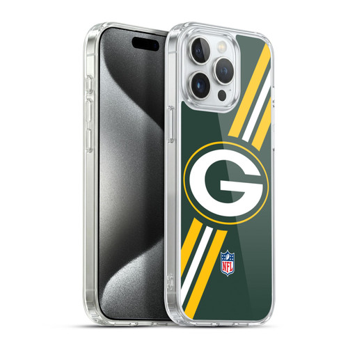 NFL Green Bay Packers Logo Stripes Soft Gel Case for Apple iPhone 15 Pro Max & MagSafe