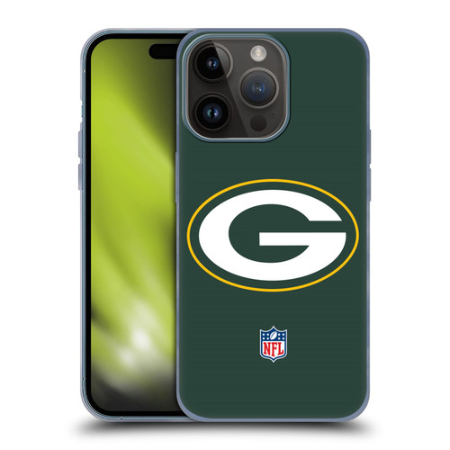 NFL Green Bay Packers Logo Plain Soft Gel Case for Apple iPhone 15 Pro