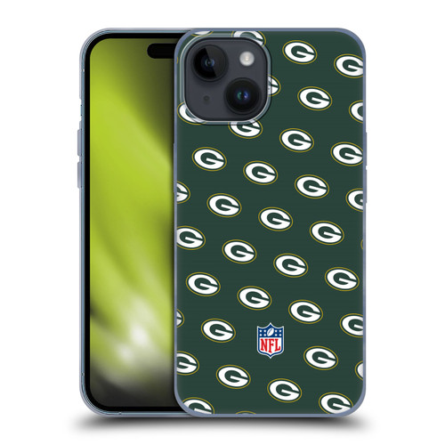 NFL Green Bay Packers Artwork Patterns Soft Gel Case for Apple iPhone 15
