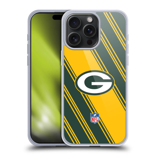 NFL Green Bay Packers Artwork Stripes Soft Gel Case for Apple iPhone 15 Pro Max NFL Green Bay Packers Artwork Stripes Soft Gel Case for Apple iPhone 15 Pro Max