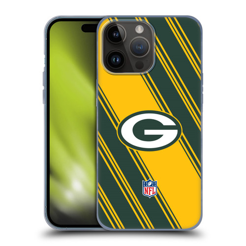 NFL Green Bay Packers Artwork Stripes Soft Gel Case for Apple iPhone 15 Pro Max
