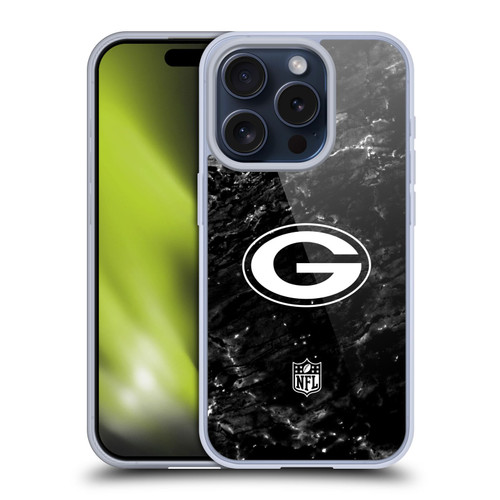 NFL Green Bay Packers Artwork Marble Soft Gel Case for Apple iPhone 15 Pro