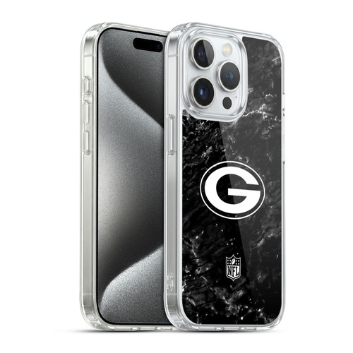 NFL Green Bay Packers Artwork Marble Soft Gel Case for Apple iPhone 15 Pro