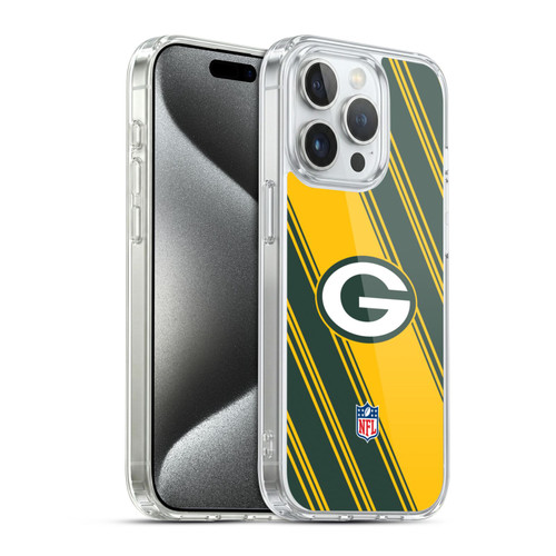 NFL Green Bay Packers Artwork Stripes Soft Gel Case for Apple iPhone 15 Pro