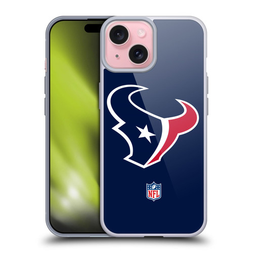 NFL Houston Texans Logo Plain Soft Gel Case for Apple iPhone 15