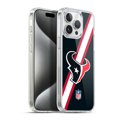 NFL Houston Texans Logo Stripes Soft Gel Case for Apple iPhone 15 Pro Max & MagSafe