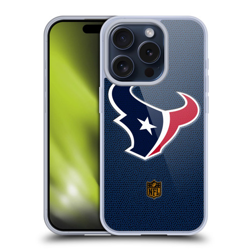 NFL Houston Texans Logo Football Soft Gel Case for Apple iPhone 15 Pro