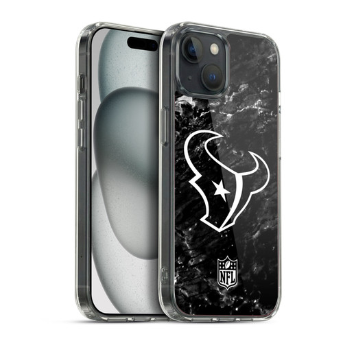 NFL Houston Texans Artwork Marble Soft Gel Case for Apple iPhone 15 Plus & MagSafe