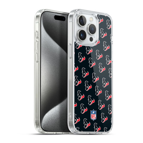 NFL Houston Texans Artwork Patterns Soft Gel Case for Apple iPhone 15 Pro Max & MagSafe