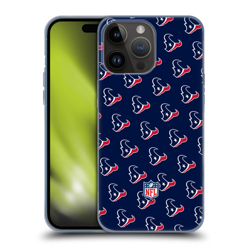 NFL Houston Texans Artwork Patterns Soft Gel Case for Apple iPhone 15 Pro Max