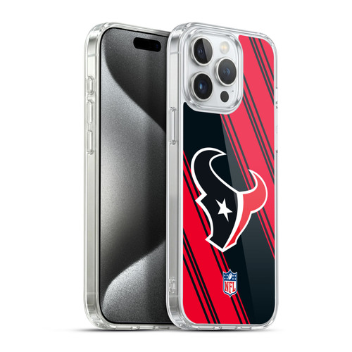 NFL Houston Texans Artwork Stripes Soft Gel Case for Apple iPhone 15 Pro Max & MagSafe