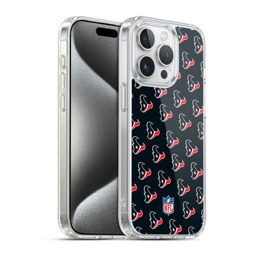 NFL Houston Texans Artwork Patterns Soft Gel Case for Apple iPhone 15 Pro & MagSafe