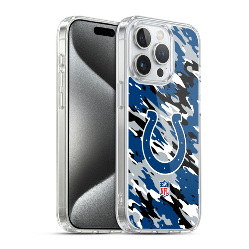 NFL Indianapolis Colts Logo Camou Soft Gel Case for Apple iPhone 15 Pro & MagSafe