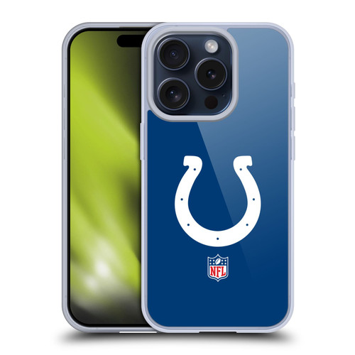 NFL Indianapolis Colts Logo Plain Soft Gel Case for Apple iPhone 15 Pro