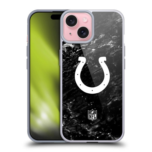 NFL Indianapolis Colts Artwork Marble Soft Gel Case for Apple iPhone 15