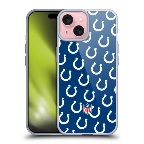 NFL Indianapolis Colts Artwork Patterns Soft Gel Case for Apple iPhone 15