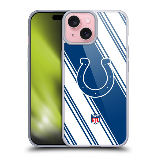 NFL Indianapolis Colts Artwork Stripes Soft Gel Case for Apple iPhone 15