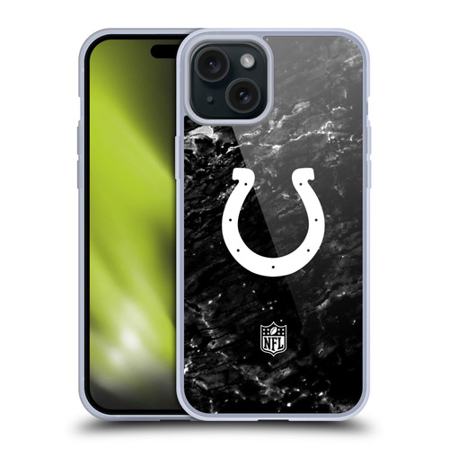 NFL Indianapolis Colts Artwork Marble Soft Gel Case for Apple iPhone 15 Plus