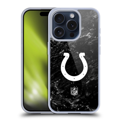 NFL Indianapolis Colts Artwork Marble Soft Gel Case for Apple iPhone 15 Pro
