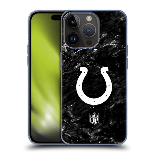 NFL Indianapolis Colts Artwork Marble Soft Gel Case for Apple iPhone 15 Pro
