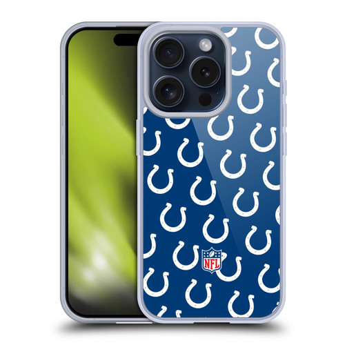 NFL Indianapolis Colts Artwork Patterns Soft Gel Case for Apple iPhone 15 Pro