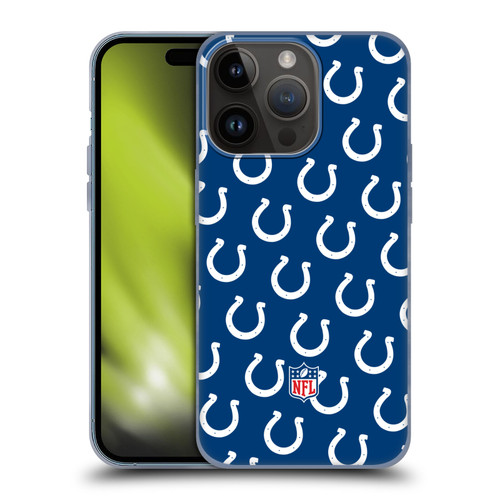 NFL Indianapolis Colts Artwork Patterns Soft Gel Case for Apple iPhone 15 Pro