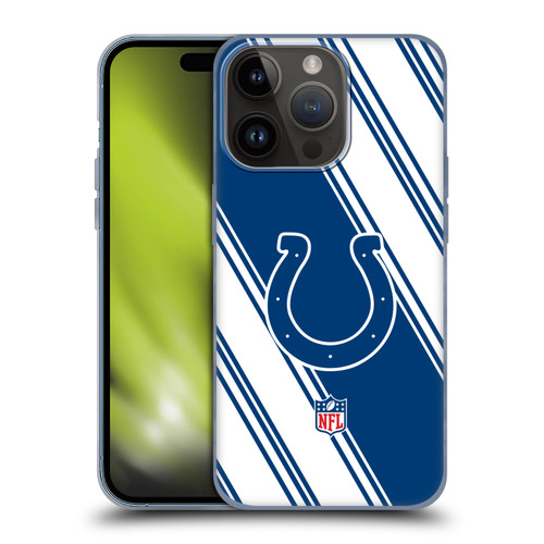 NFL Indianapolis Colts Artwork Stripes Soft Gel Case for Apple iPhone 15 Pro