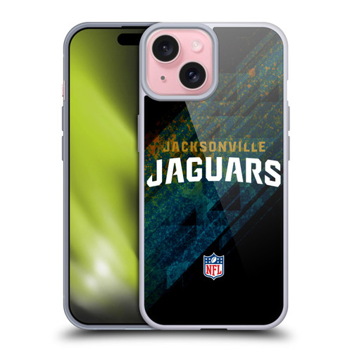NFL Jacksonville Jaguars Logo Blur Soft Gel Case for Apple iPhone 15