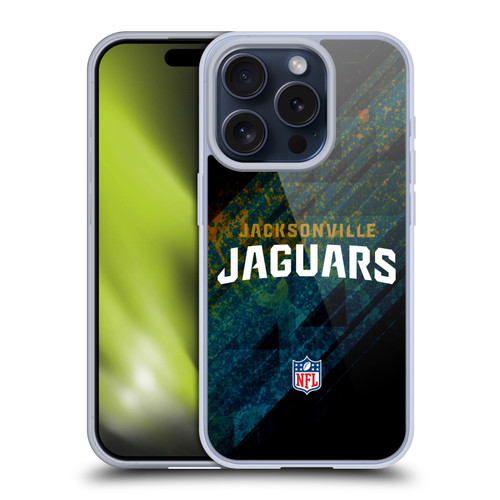 NFL Jacksonville Jaguars Logo Blur Soft Gel Case for Apple iPhone 15 Pro