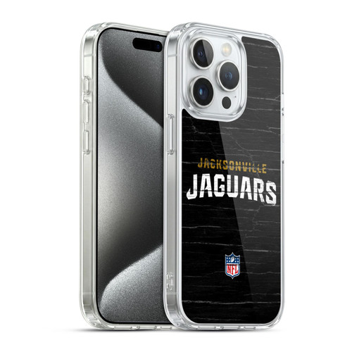 NFL Jacksonville Jaguars Logo Distressed Look Soft Gel Case for Apple iPhone 15 Pro & MagSafe