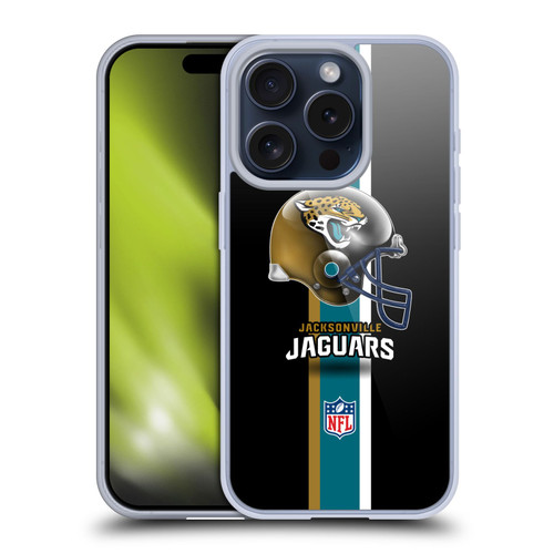 NFL Jacksonville Jaguars Logo Helmet Soft Gel Case for Apple iPhone 15 Pro