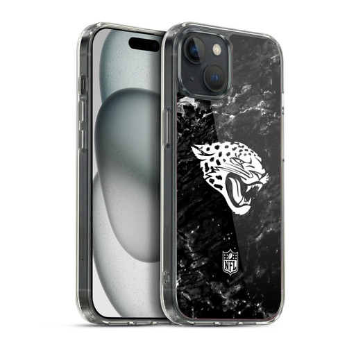 NFL Jacksonville Jaguars Artwork Marble Soft Gel Case for Apple iPhone 15 Plus & MagSafe
