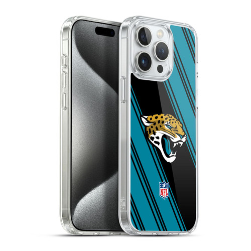 NFL Jacksonville Jaguars Artwork Stripes Soft Gel Case for Apple iPhone 15 Pro Max & MagSafe