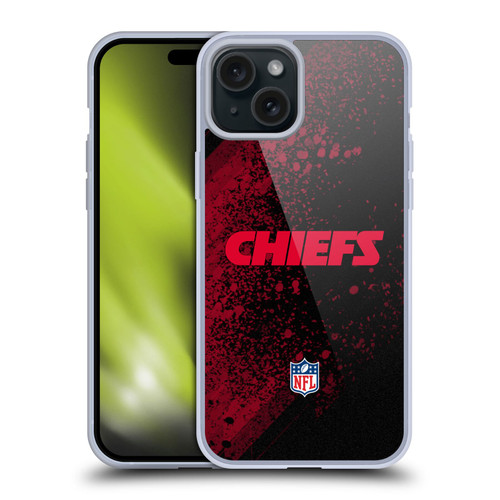 NFL Kansas City Chiefs Logo Blur Soft Gel Case for Apple iPhone 15 Plus
