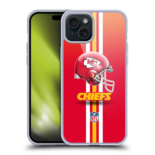 NFL Kansas City Chiefs Logo Helmet Soft Gel Case for Apple iPhone 15 Plus