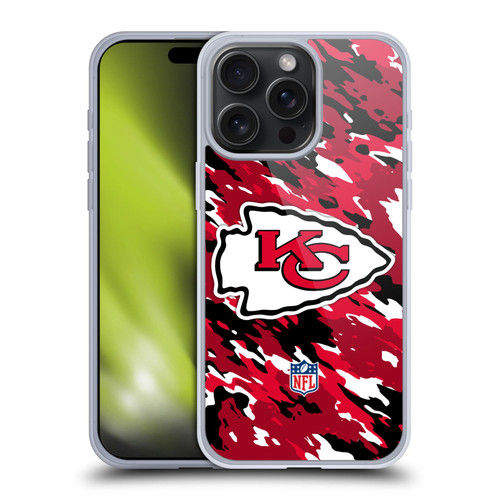 NFL Kansas City Chiefs Logo Camou Soft Gel Case for Apple iPhone 15 Pro Max