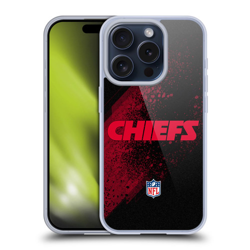 NFL Kansas City Chiefs Logo Blur Soft Gel Case for Apple iPhone 15 Pro