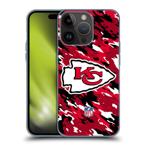 NFL Kansas City Chiefs Logo Camou Soft Gel Case for Apple iPhone 15 Pro