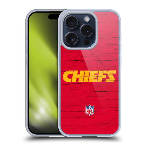 NFL Kansas City Chiefs Logo Distressed Look Soft Gel Case for Apple iPhone 15 Pro