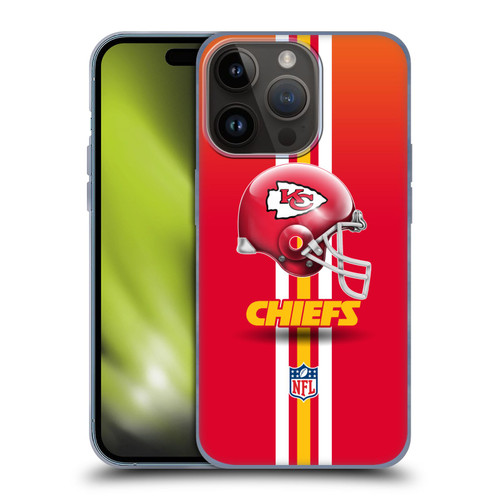 NFL Kansas City Chiefs Logo Helmet Soft Gel Case for Apple iPhone 15 Pro