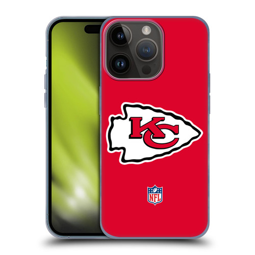 NFL Kansas City Chiefs Logo Plain Soft Gel Case for Apple iPhone 15 Pro
