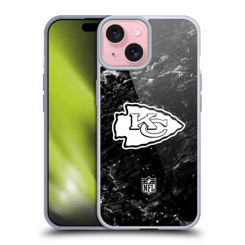 NFL Kansas City Chiefs Artwork Marble Soft Gel Case for Apple iPhone 15