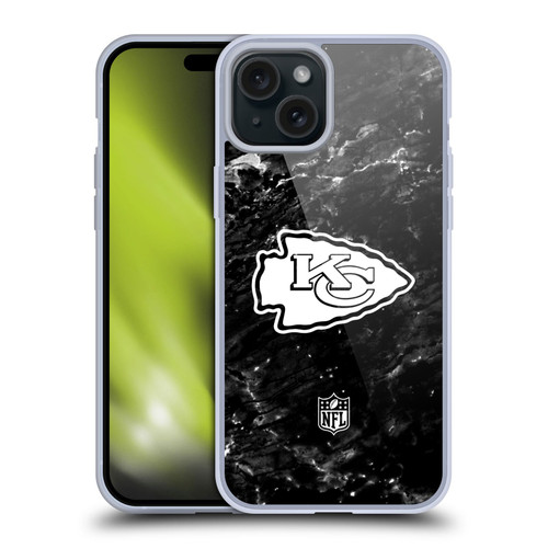 NFL Kansas City Chiefs Artwork Marble Soft Gel Case for Apple iPhone 15 Plus