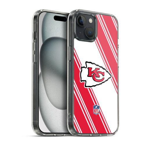 NFL Kansas City Chiefs Artwork Stripes Soft Gel Case for Apple iPhone 15 Plus