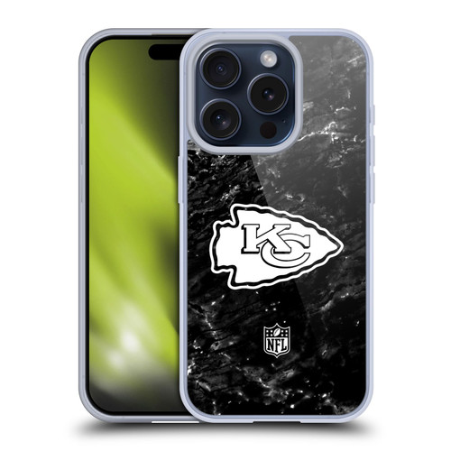 NFL Kansas City Chiefs Artwork Marble Soft Gel Case for Apple iPhone 15 Pro