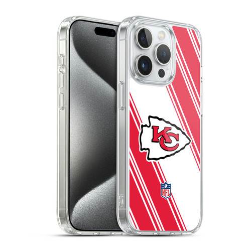 NFL Kansas City Chiefs Artwork Stripes Soft Gel Case for Apple iPhone 15 Pro