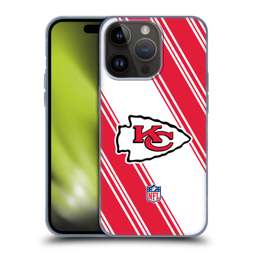 NFL Kansas City Chiefs Artwork Stripes Soft Gel Case for Apple iPhone 15 Pro