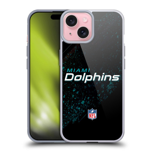 NFL Miami Dolphins Logo Blur Soft Gel Case for Apple iPhone 15
