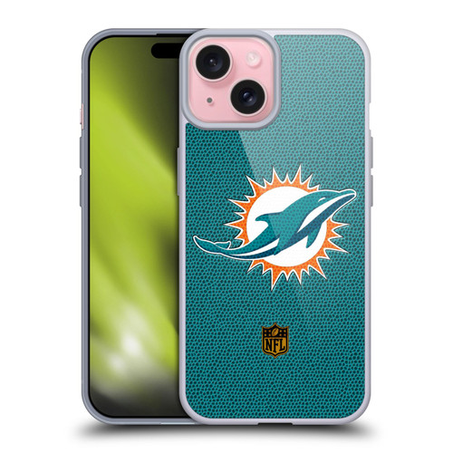 NFL Miami Dolphins Logo Football Soft Gel Case for Apple iPhone 15