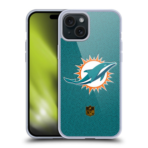 NFL Miami Dolphins Logo Football Soft Gel Case for Apple iPhone 15 Plus